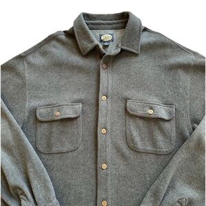 Tommy Bahama Shirt Jacket Mens XL Gray Shacket Button Up Pockets-Minimalist